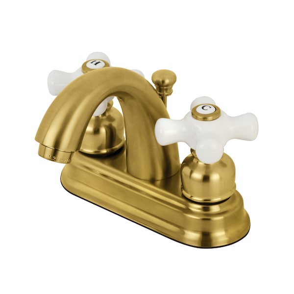 KB5617PX Restoration 4" Centerset Bathroom Faucet, Brushed Brass
